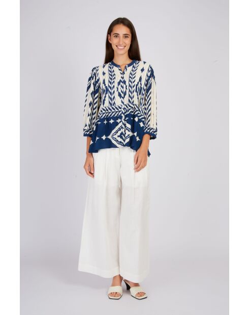Marineblauwe blouse Lanza