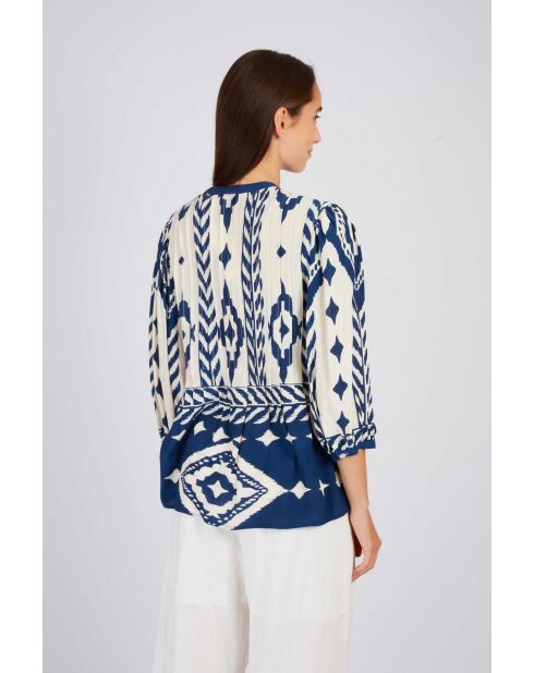 Marineblauwe blouse Lanza