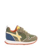 Sneakers Jet Baby Militaire, Azur, Jaune