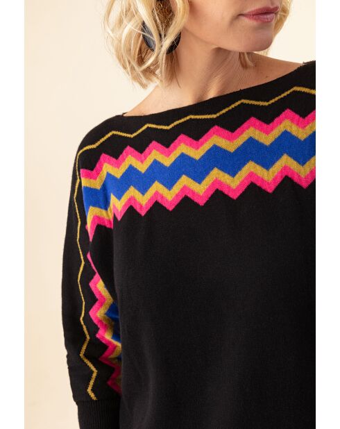 Pull en laine mélangée Hylda jacquard zigzag