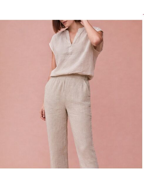 Laurent mineral broek van 100% linnen