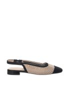 Beigefarbene Ballerinas Angie aus Textilleder