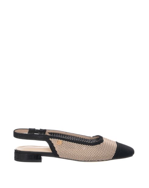 Beigefarbene Ballerinas Angie aus Textilleder