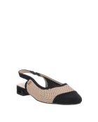 Beigefarbene Ballerinas Angie aus Textilleder