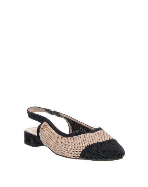 Beigefarbene Ballerinas Angie aus Textilleder