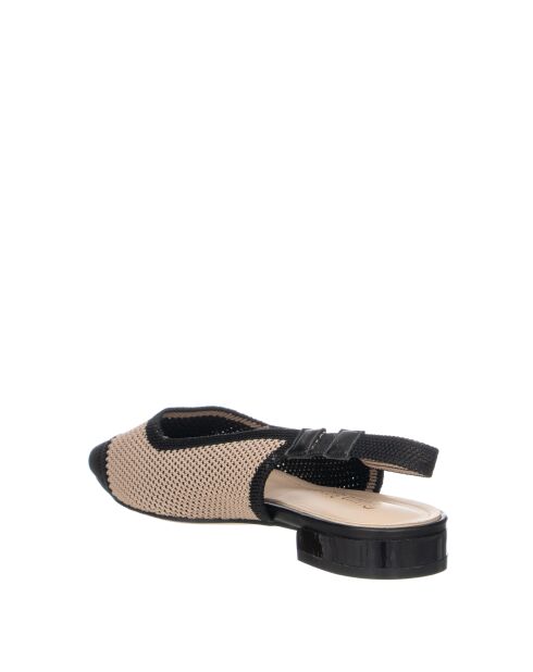 Beigefarbene Ballerinas Angie aus Textilleder