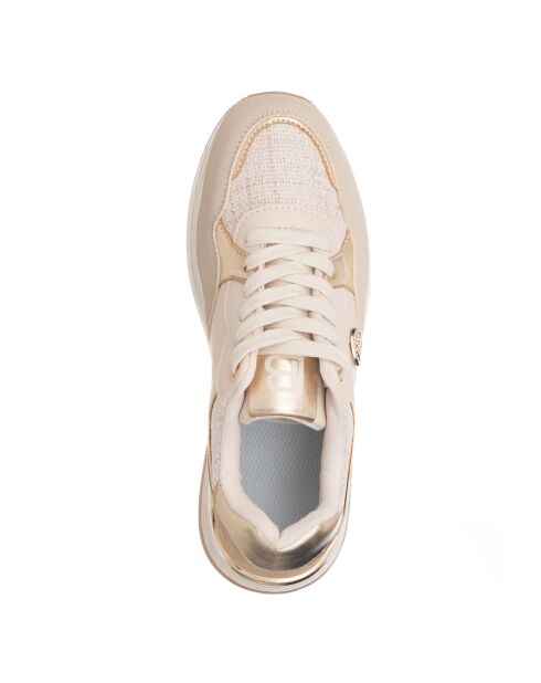 Sneakers Évan aus beigem Nubukleder