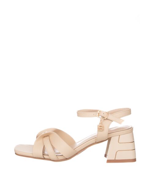 Sandali Thibault in pelle sfumata beige - Tacco: 6 cm