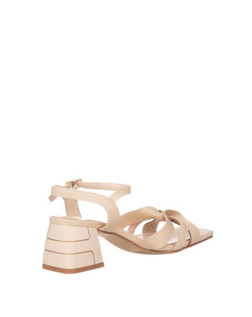 Sandali Thibault in pelle sfumata beige - Tacco: 6 cm