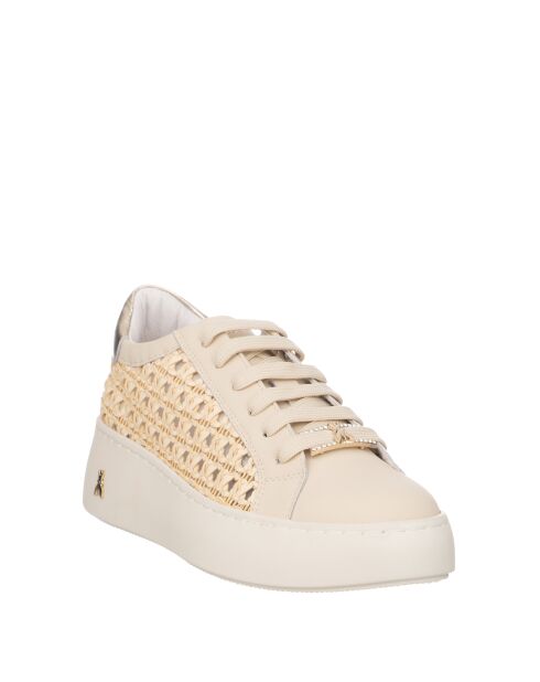 Sneakers Célestine en cuir beige platinum