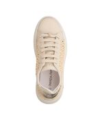 Sneakers Célestine en cuir beige platinum