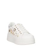 Sneakers Nathan en cuir blanc or