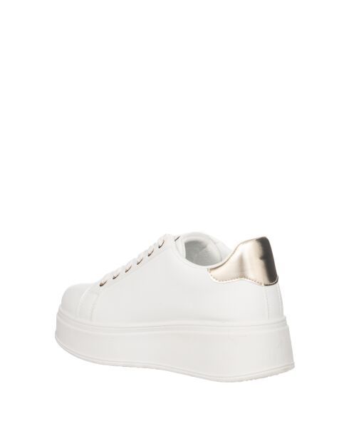 Sneakers Nathan en cuir blanc or
