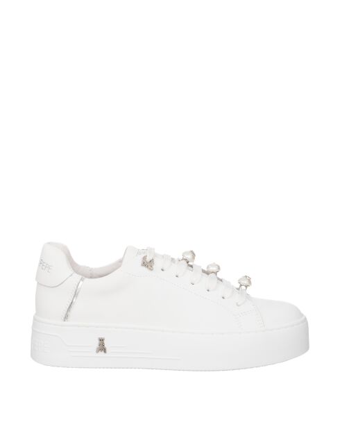 Sneakers Lilou en cuir veau argent blanc