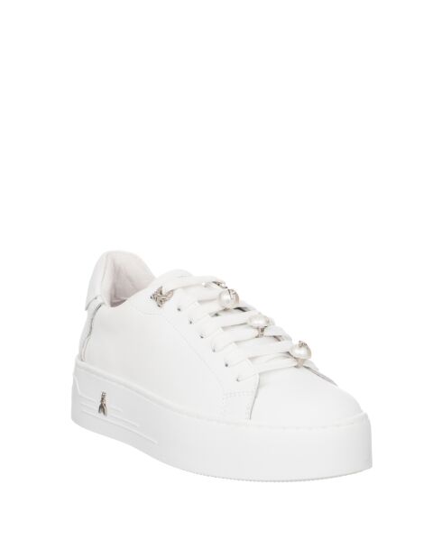 Sneakers Lilou en cuir veau argent blanc