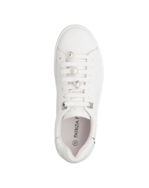 Sneakers Lilou en cuir veau argent blanc