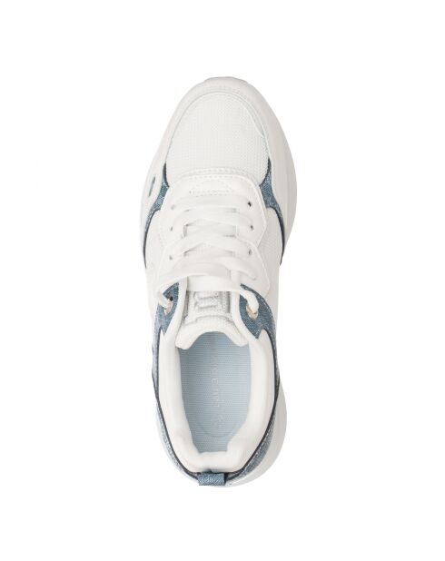 Zapatillas Louis de piel azul blanca