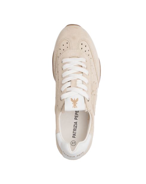 Sneakers Thalys suède sable blanc