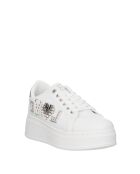 Mathis witte zilveren leren sneakers