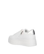 Mathis witte zilveren leren sneakers