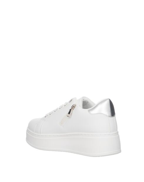 Mathis witte zilveren leren sneakers