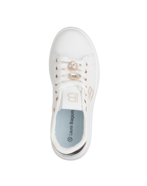 Sneakers Camille en cuir blanc pur