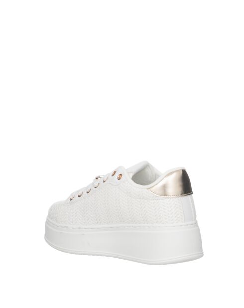 Sneakers Juliette en cuir raffia blanc