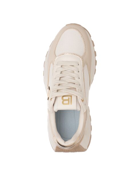 Sneakers Morgane aus beigem Nubukleder