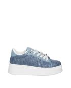 Axel blauwe sneakers van raffia-leer