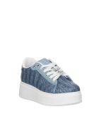 Axel blauwe sneakers van raffia-leer