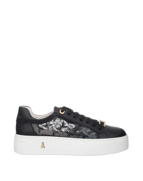 Stijlvolle zwarte leren Nayah-sneakers