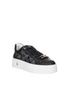 Stijlvolle zwarte leren Nayah-sneakers