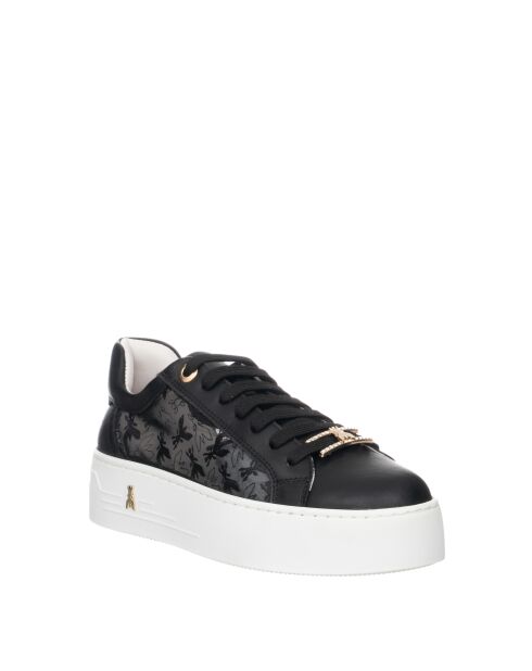 Stijlvolle zwarte leren Nayah-sneakers