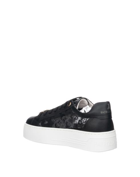 Stijlvolle zwarte leren Nayah-sneakers
