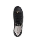 Stijlvolle zwarte leren Nayah-sneakers
