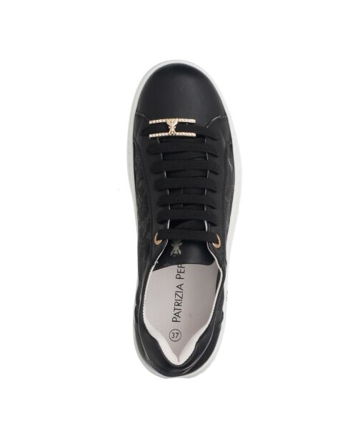 Stijlvolle zwarte leren Nayah-sneakers