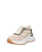 Sneakers Romain en cuir nubuk beige/vert