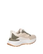 Sneakers Romain en cuir nubuk beige/vert