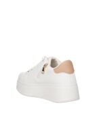 Julie sneakers van beige en wit leer