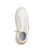 Julie sneakers van beige en wit leer