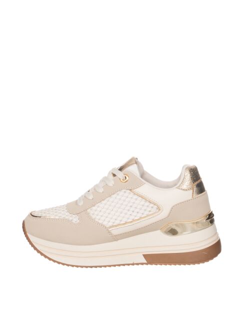 Sneakers Inès aus beigem Nubukleder