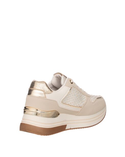 Sneakers Inès aus beigem Nubukleder