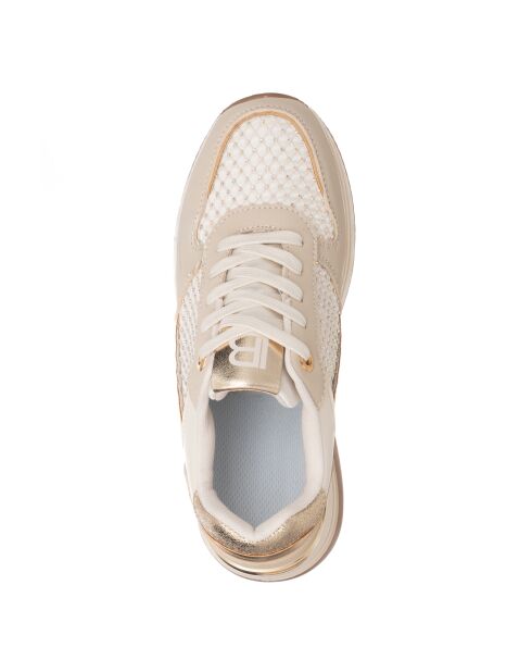 Sneakers Inès aus beigem Nubukleder