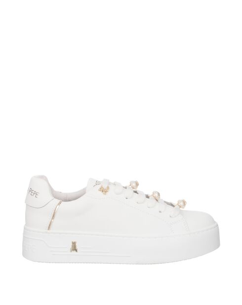 Sneakers Kaël en cuir blanc platinum