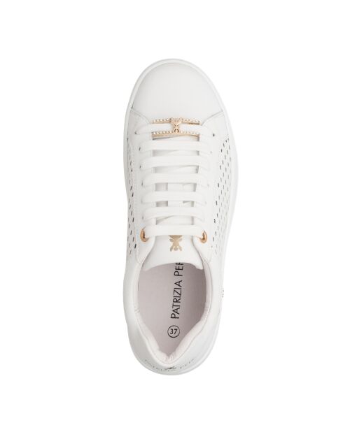 Zapatillas Marius de piel platino blanca