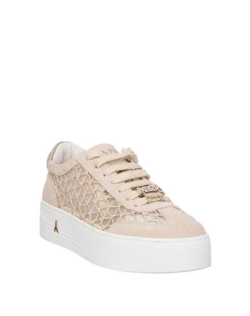 Sneakers Joris en cuir beige platinum