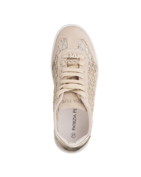 Sneakers Joris en cuir beige platinum