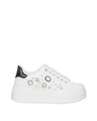 Sneakers Lina en cuir blanc noir