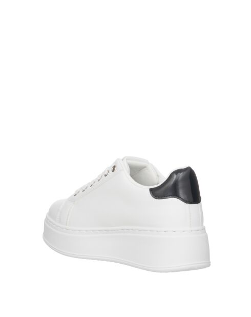 Sneakers Lina en cuir blanc noir