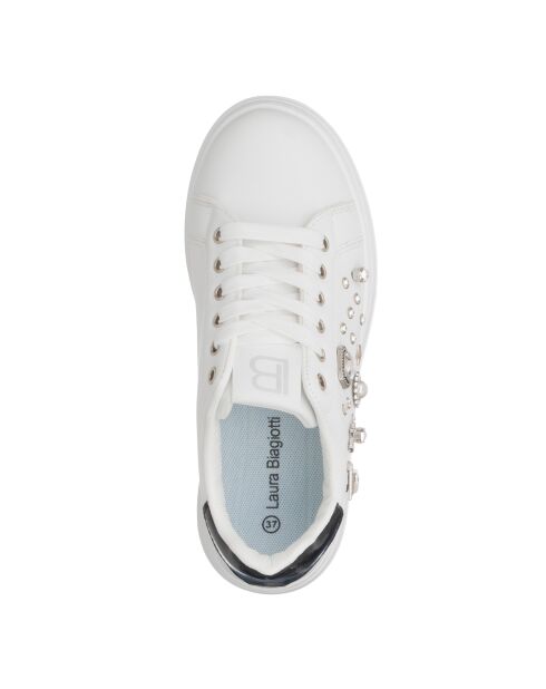 Sneakers Lina en cuir blanc noir